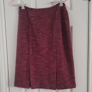 St. John Rich Maroon A-Line Knit Skirt Sz 2